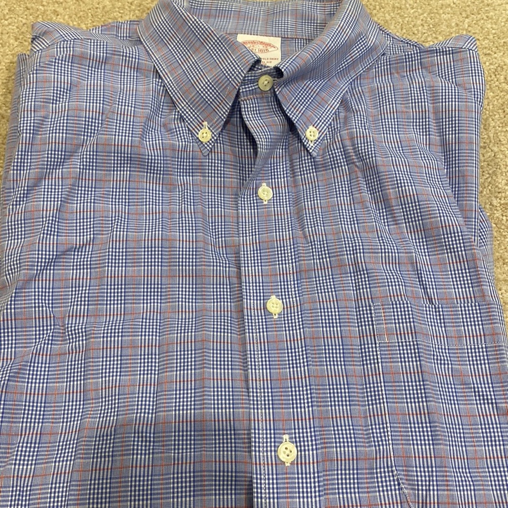 Brooks Brothers Blue Plaid Button Down Long Sleeve Shirt